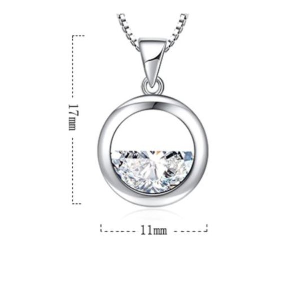 925 Sterling Silver Crystal Water Necklace - Picture 6 of 6